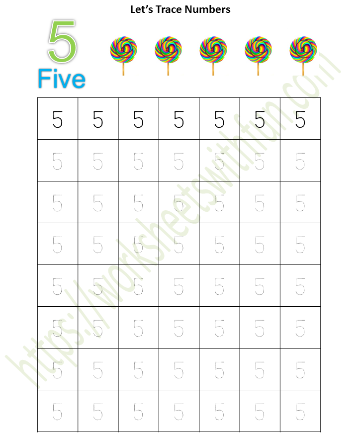 mathematics-preschool-number-5-tracing